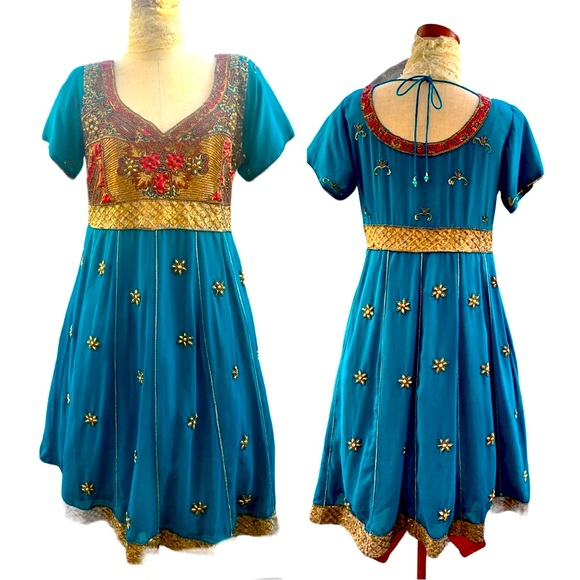 Princess Jasmine Disney-bound Costume  Elegant Beaded Indian Design Dress MED-LG - Picture 1 of 16